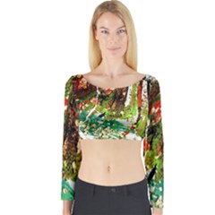 April   Birds Of Paradise Long Sleeve Crop Top by bestdesignintheworld