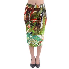 April   Birds Of Paradise Midi Pencil Skirt by bestdesignintheworld