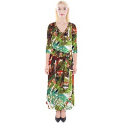 April   Birds Of Paradise Quarter Sleeve Wrap Maxi Dress