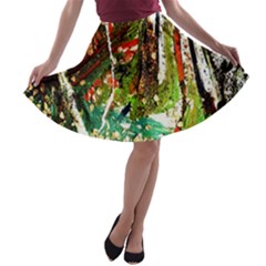 April   Birds Of Paradise A-line Skater Skirt by bestdesignintheworld