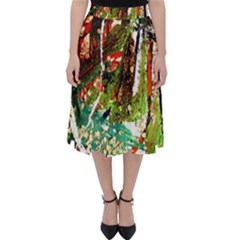 April   Birds Of Paradise Folding Skater Skirt by bestdesignintheworld