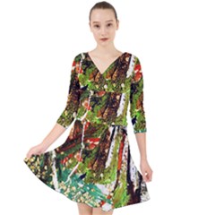 April   Birds Of Paradise Quarter Sleeve Front Wrap Dress