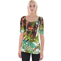 April   Birds Of Paradise Wide Neckline Tee