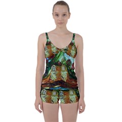 Royal Marine With Stone Lions Tie Front Two Piece Tankini by bestdesignintheworld