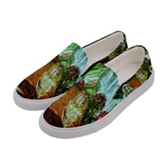 Royal Marine With Stone Lions Women s Canvas Slip Ons by bestdesignintheworld