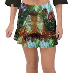 Royal Marine With Stone Lions Fishtail Mini Chiffon Skirt by bestdesignintheworld