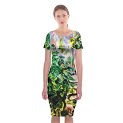 Plant In The Room  Classic Short Sleeve Midi Dress