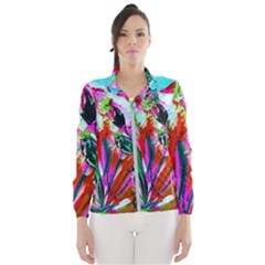 Desrt Blooming With Red Cactuses Wind Breaker (women) by bestdesignintheworld