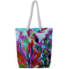 Desrt Blooming With Red Cactuses Full Print Rope Handle Tote (small)