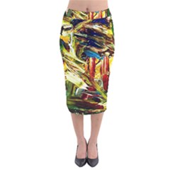 In A Mountains - State Washingtone Velvet Midi Pencil Skirt by bestdesignintheworld