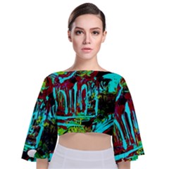 Monastery Estate Tie Back Butterfly Sleeve Chiffon Top by bestdesignintheworld