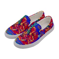 Red Poppies Women s Canvas Slip Ons