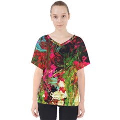 Sunset At The Footage Of Fudjiyama V-neck Dolman Drape Top