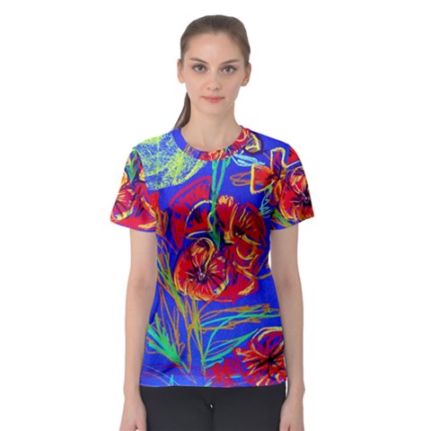 Dscf1376 -red Poppies Women s Sport Mesh Tee by bestdesignintheworld