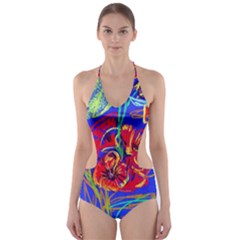 Dscf1376 -red Poppies Cut-out One Piece Swimsuit by bestdesignintheworld