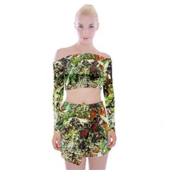 April   Birds Of Paradise 5 Off Shoulder Top With Mini Skirt Set by bestdesignintheworld