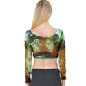 Dscf3179 - royal marine and stone lions Long Sleeve Crop Top View2