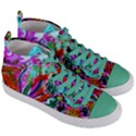 Dscf1472   Copy - blooming desert with red cactuses Women s Mid-Top Canvas Sneakers View3