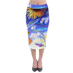 Dscf1385 - Sunflowers In Ceramic Jur Midi Pencil Skirt by bestdesignintheworld