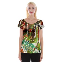 April -    Birds Of Paradise Cap Sleeve Tops by bestdesignintheworld