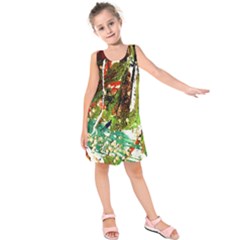 April -    Birds Of Paradise Kids  Sleeveless Dress by bestdesignintheworld