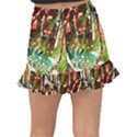 April -    Birds Of Paradise Fishtail Mini Chiffon Skirt View2