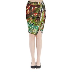 April -    Birds Of Paradise Midi Wrap Pencil Skirt by bestdesignintheworld