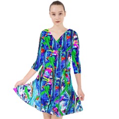 Dscf1656 - Surfers Boards Quarter Sleeve Front Wrap Dress by bestdesignintheworld