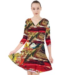 Dscf2283 - Mountain Landscape Quarter Sleeve Front Wrap Dress by bestdesignintheworld