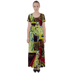 Dscf1482 - Ancient Geomenty High Waist Short Sleeve Maxi Dress