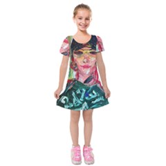 Dscf2299 - Texan Girl Kids  Short Sleeve Velvet Dress by bestdesignintheworld