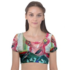 Dscf2299 - Texan Girl Velvet Short Sleeve Crop Top 