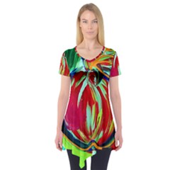 Dscf1458 - Fruits Geometry Short Sleeve Tunic  by bestdesignintheworld