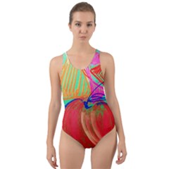 Dscf1425 (1) - Fruits And Geometry-2 Cut-out Back One Piece Swimsuit by bestdesignintheworld