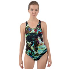 Dscf3082 - Sphinx And Wheel Of Time Cut-out Back One Piece Swimsuit by bestdesignintheworld