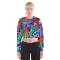 Dscf1366 - Birds Of Paradise Cropped Sweatshirt by bestdesignintheworld