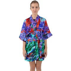 Dscf1366 - Birds Of Paradise Quarter Sleeve Kimono Robe by bestdesignintheworld