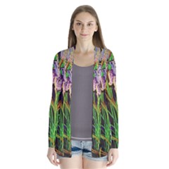 Dscf1378 - Irises On The Black Drape Collar Cardigan by bestdesignintheworld