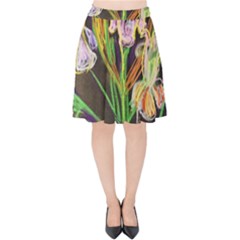 Dscf1378 - Irises On The Black Velvet High Waist Skirt by bestdesignintheworld