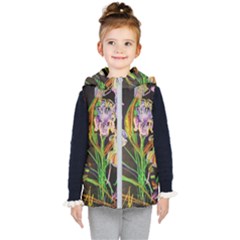 Dscf1378 - Irises On The Black Kid s Hooded Puffer Vest by bestdesignintheworld