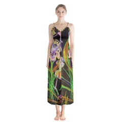 Dscf1378 - Irises On The Black Button Up Chiffon Maxi Dress by bestdesignintheworld