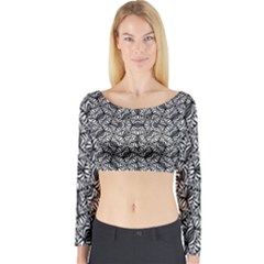 Modern Tribal Bold Pattern Long Sleeve Crop Top