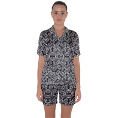 Modern Tribal Bold Pattern Satin Short Sleeve Pyjamas Set