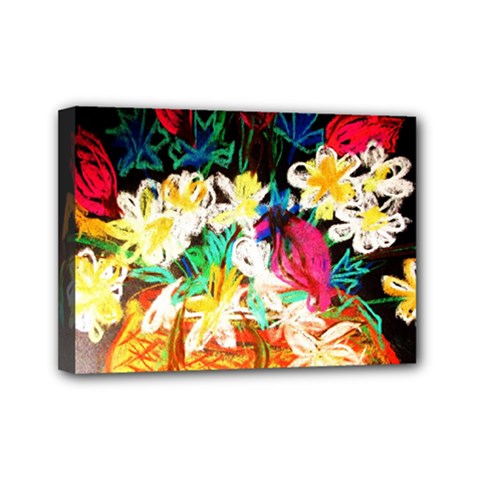 Dscf1390 - Basket Flowers Mini Canvas 7  X 5  by bestdesignintheworld