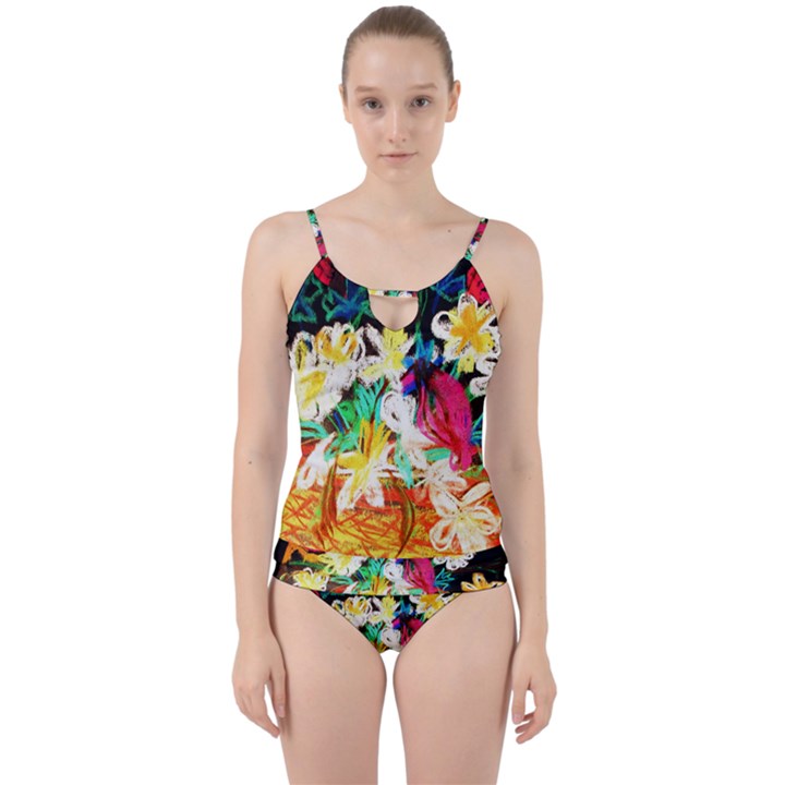 Dscf1390 - basket flowers Cut Out Top Tankini Set