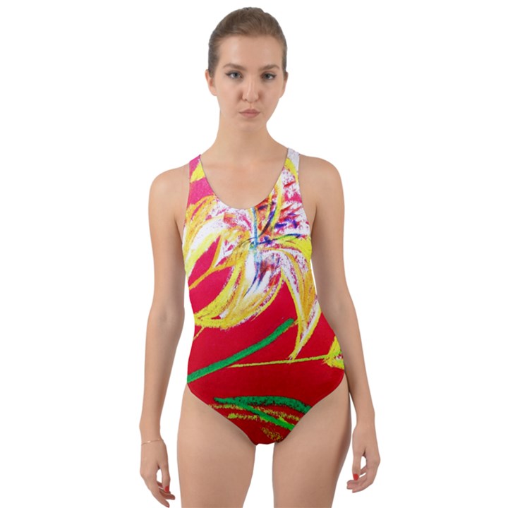 Dscf1393 - tender bright lillies Cut-Out Back One Piece Swimsuit