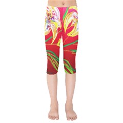 Dscf1393 - Tender Bright Lillies Kids  Capri Leggings  by bestdesignintheworld