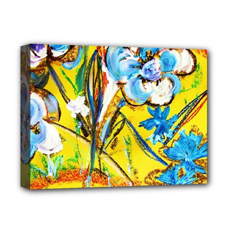 Dscf1422 - Country Flowers In The Yard Deluxe Canvas 16  X 12   by bestdesignintheworld