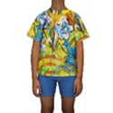 Dscf1422 - country flowers in the yard Kids  Short Sleeve Swimwear View1