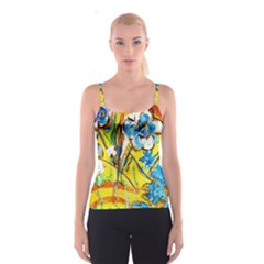 Dscf1422 - Country Flowers In The Yard Spaghetti Strap Top by bestdesignintheworld